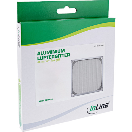 InLine® Lüftergitter, Aluminium Filter, 120 x 120 mm, silber