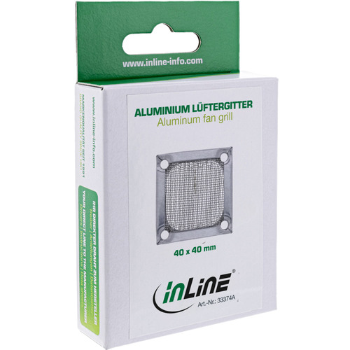 InLine® Lüftergitter, Aluminium Filter, 40 x 40 mm, silber