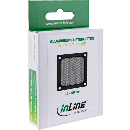 InLine® Lüftergitter, Aluminium Filter, 60 x 60 mm, schwarz