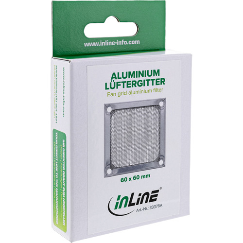 InLine® Lüftergitter, Aluminium Filter, 60 x 60 mm, silber