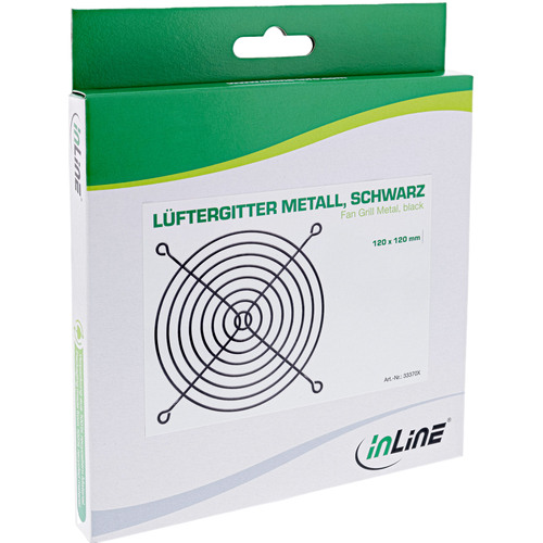 InLine® Lüftergitter Metall, 120 x 120 mm, schwarz