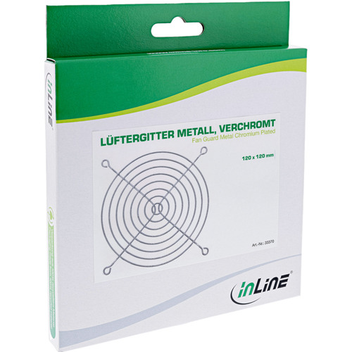 InLine® Lüftergitter Metall, verchromt, 120 x 120 mm, silber