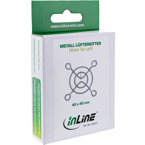 InLine® Lüftergitter Metall, verchromt, 40 x 40 mm, silber