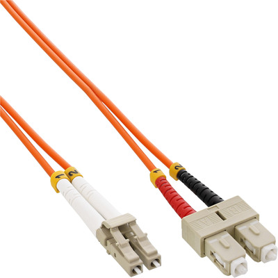 InLine LWL Duplex Kabel, LC/SC, 50/125µm, OM2, 0,5m (Produktbild 1)