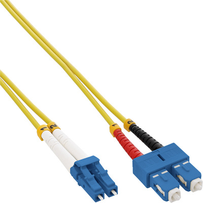 InLine LWL Duplex Kabel, LC/SC, 9/125µm, OS2, 0,5m