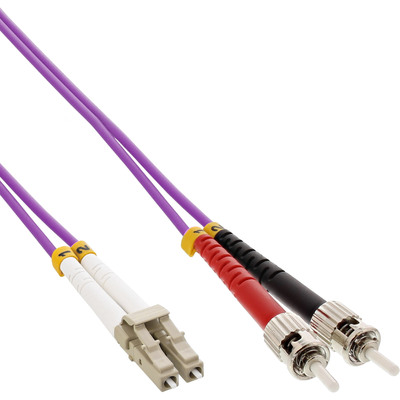 InLine LWL Duplex Kabel, LC/ST, 50/125µm, OM4, 0,5m