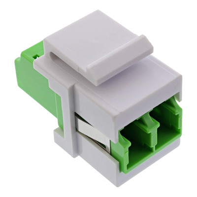 InLine® LWL Keystone Snap-in Kupplung weiß, Duplex LC/LC, single, grün