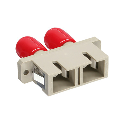 InLine® LWL Kupplung, Duplex ST/SC, multimode, beige, Keramik-Hülse, zum Einbau (Produktbild 1)