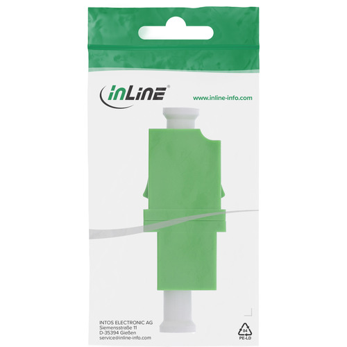 InLine® LWL Kupplung, Simplex LC/LC, singlemode, grün, Keramik-Hülse (FTTH)