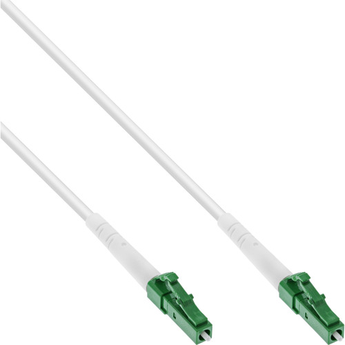 InLine® LWL Simplex Kabel, FTTH, LC/APC 8ï¿½, OS2, armiert, weiß, 40 m Patchkabel LWL