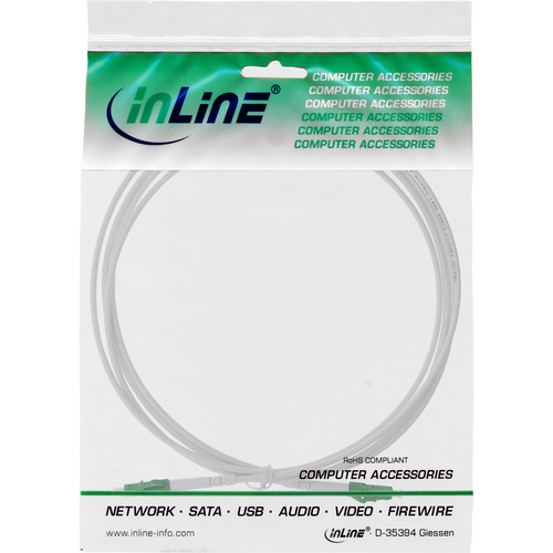 InLine® LWL Simplex Kabel, FTTH, LC/APC 8ï¿½, OS2, armiert, weiß, 50 m