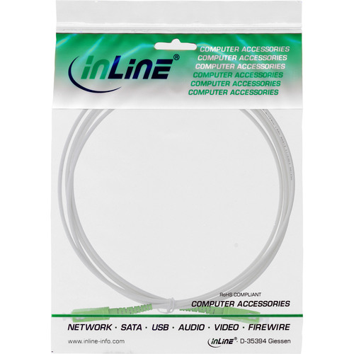 InLine® LWL Simplex Kabel, FTTH, LC/APC, OS2, weiß, 25 m