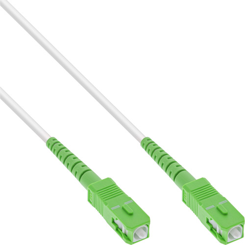 InLine® LWL Simplex Kabel, FTTH, LC/APC, OS2, weiß, 5 m Patchkabel LWL