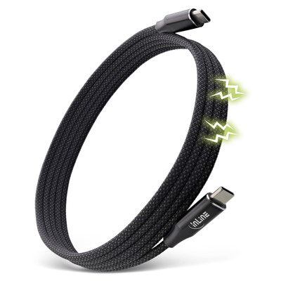 InLine® Magnetic USB-C Kabel, USB-C Stecker/Stecker, 100W, schwarz, 2m
