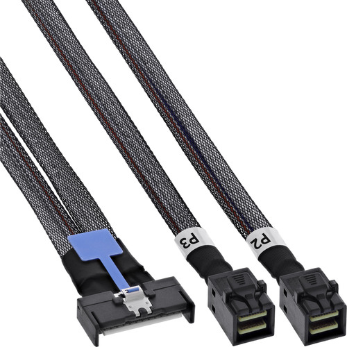 InLine® MCIO Kabel, MCIO x8 auf 2x MiniSAS-HD SFF-8643, 0,5 m Interne Kabel