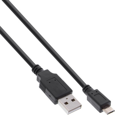 InLine® Micro-USB 2.0 Kabel, Schnellladekab., USB-A ST/Micro-B ST, schwarz, 0,5m (Produktbild 1)