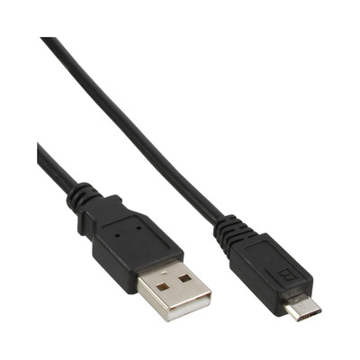 InLine® Micro-USB 2.0 Kabel, USB-A Stecker an Micro-B Stecker, schwarz, 0,5m (Produktbild 1)