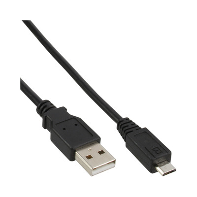 InLine® Micro-USB 2.0 Kabel, USB-A Stecker an Micro-B Stecker, schwarz, 1,8m