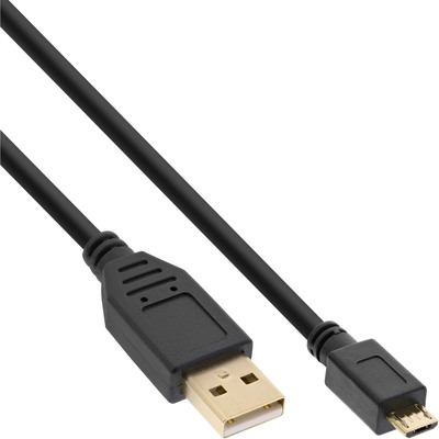 InLine® Micro-USB 2.0 Kabel, USB-A Stecker an Micro-B Stecker, vergoldete Kontakte, 5m (Produktbild 1)