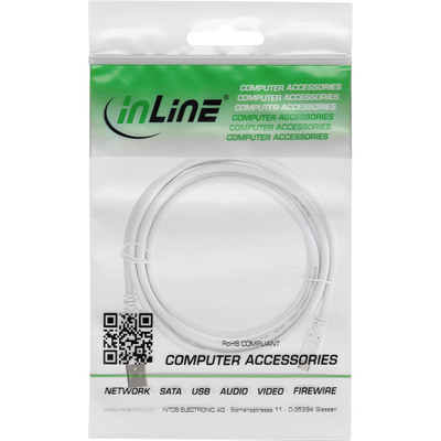 InLine® Micro-USB 2.0 Kabel, USB-A Stecker an Micro-B Stecker, weiß, 5m