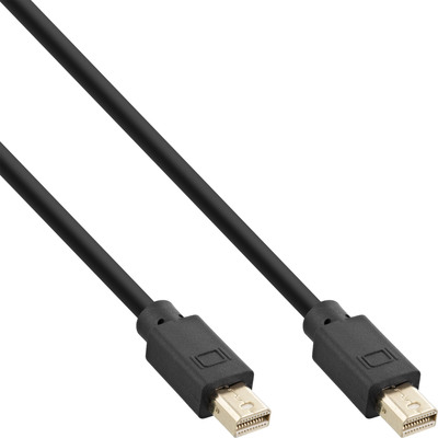 InLine® Mini DisplayPort 1.4 Kabel, Stecker / Stecker schwarz/gold, 0,5m (Produktbild 1)