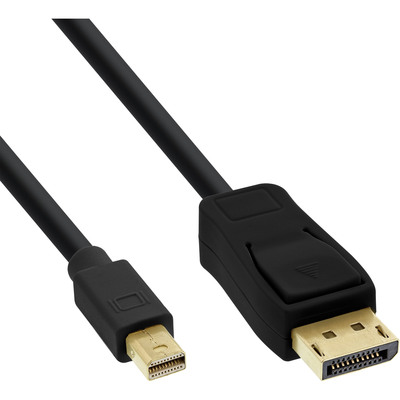 InLine Mini DisplayPort zu DisplayPort Kabel, schwarz, 0,3m (Produktbild 1)