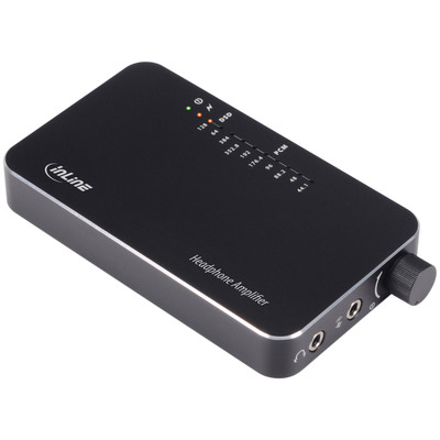InLine® Mobile AmpUSB, Hi-Res AUDIO HiFi DSD Kopfhörer-Verstärker, USB Digital Audio Konverter, 384kHz/32-Bit