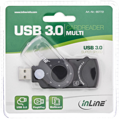 InLine® Mobile Card Reader USB 3.2, für SD/SDHC/SDXC, microSD