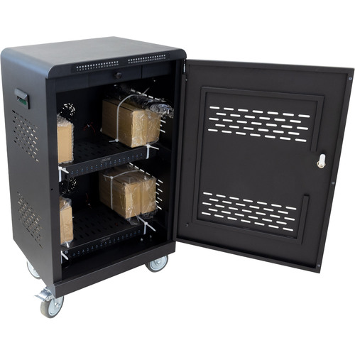 InLine® mobiler Ladeschrank, 32x USB-C, 2000W, PD3, QC5, abschließbar, schwarz