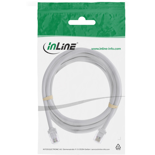 InLine® Modular-Rundkabel RJ12, Stecker / Stecker, 6adrig, 6P6C, 5m