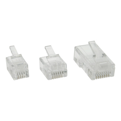 InLine® Modularstecker, 6P4C RJ11 zum Crimpen auf Flachkabel, 10er Pack (Produktbild 1)