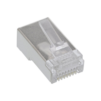 InLine® Modularstecker 8P8C RJ45 z. Crimpen auf Rundkabel, geschirmt, 100er Pack (Produktbild 1)
