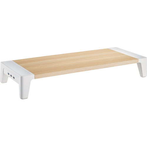 InLine® Monitor Podest+ mit 2x USB und QC3 Ladeports, 80mm, max. 15kg