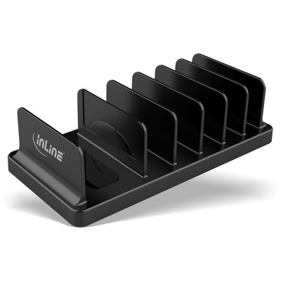 InLine Multi-Stand mit 6 Fächern für Schreibtisch / Regal, schwarz (Produktbild 1)