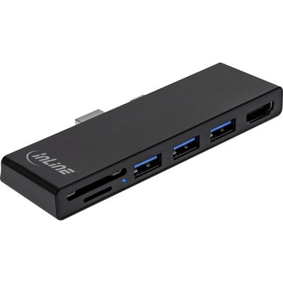InLine MultiHub, Surface Pro 4/5/6, 3-Port USB 3.2 Typ-A Buchse, HDMI 4K, Cardreader, schwarz InLine MultiHub, Surface Pro 4/5/6, 3-Port USB 3.2 Typ-A Buchse, HDMI 4K, Cardreader, schwarz