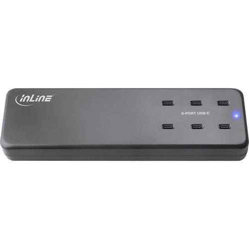 InLine® Multiport Netzteil, 6x USB-C, GaN, 120W, PD 3.0, schwarz