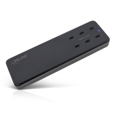 InLine® Multiport Netzteil, 6x USB-C, GaN, 120W, PD 3.0, schwarz