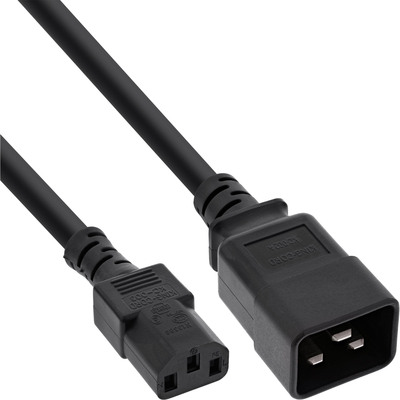 InLine® Netz Adapterkabel, IEC-60320 C20 auf C13, max. 10A, 0,5m (Produktbild 1)