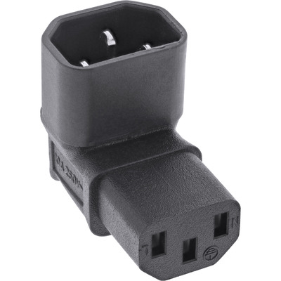 InLine® Netzadapter IEC 60320 C14 / C13, oben/unten gewinkelt, 3pol. Kaltgeräte (Produktbild 1)