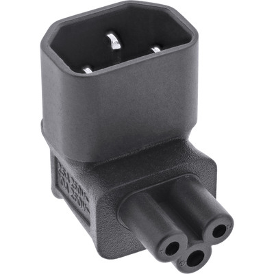 InLine® Netzadapter IEC 60320 C14 / C5, oben/unten gewinkelt, 3pol. Kaltgeräte (Produktbild 1)