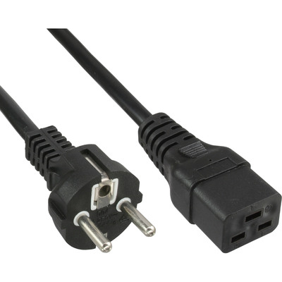 InLine Netzkabel 16A, Schutzkontakt gerade auf Kaltgerätestecker IEC320/C19, 0,5m InLine Netzkabel 16A, Schutzkontakt gerade auf Kaltgerätestecker IEC320/C19, 0,5m