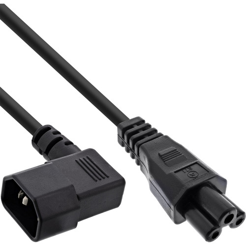 InLine® Netzkabel, C14 Kupplung gewinkelt auf C5 Stecker, schwarz, 1m Stromkabel extern