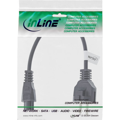 InLine® Netzkabel für Notebook, 3pol C5 Kupplung, schwarz, 0,5m