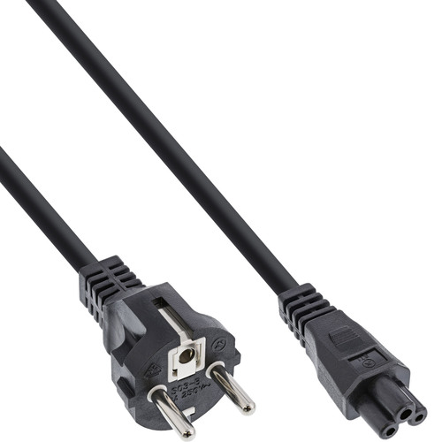 InLine® Netzkabel für Notebook, 3pol C5 Kupplung, schwarz, 1m