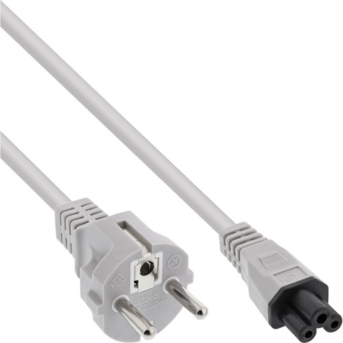 InLine® Netzkabel für Notebook, 3pol Kupplung C5, grau, 0,5m