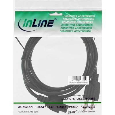 InLine® Netzkabel für Notebook, USA/Canada, 3pol Kupplung, 2m