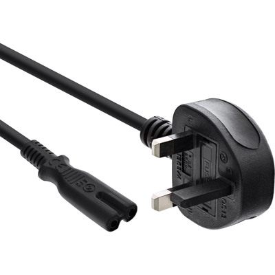 InLine® Netzkabel, Netzstecker England auf Euro 8 C7 Stecker, 1,8m (Produktbild 1)