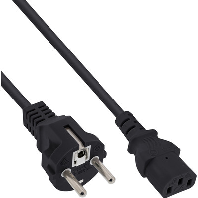 InLine® Netzkabel, Schutzkontakt gerade auf Kaltgerätestecker C13, 1,5m, schwarz