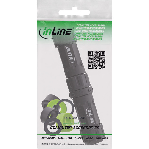 InLine® Netzkabelkupplung, IP68, 3-polig, Stecker/Buchse, M20, schwarz
