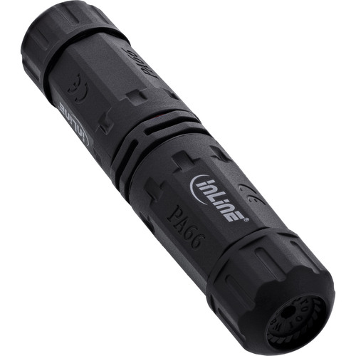 InLine® Netzkabelkupplung, IP68, 3pol, 2-Wege, M20, schwarz IP68 Wasserdichte Kabelkupplungen